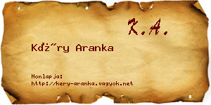 Kéry Aranka névjegykártya