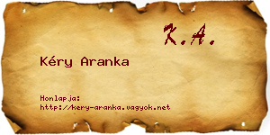 Kéry Aranka névjegykártya