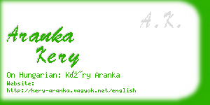 aranka kery business card